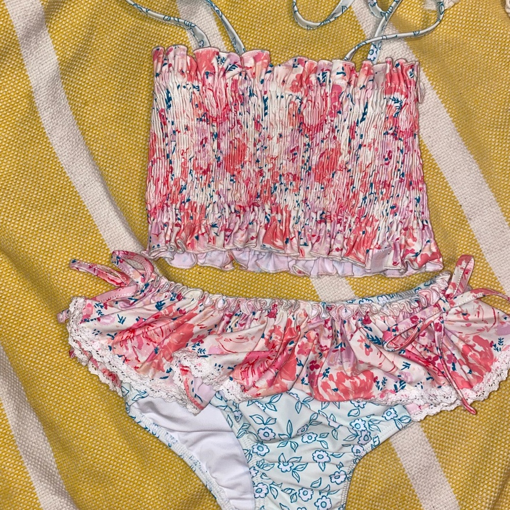 Sweethoney Floral Smocked Bikini Set